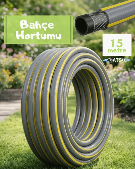 Datsu 15 mt 13mm 1/2 inç Örgülü Bahçe Sulama Hortumu ürün görseli 1