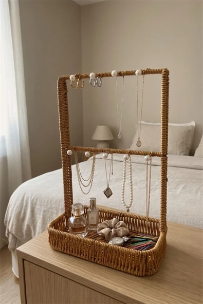 Bayev Favorite 9194 Rattan Askılı Organizer Sepet - Dekoratif Çok Amaçlı Düzenleyici Sepet ürün görseli 1