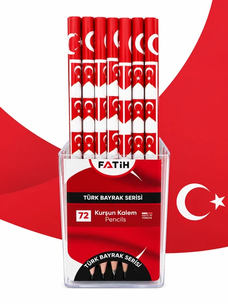 Türkiye Desenli Kurşun Kalem 2B Fatih 6 Adet ürün görseli 1