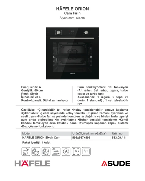 Hafele Orion Ankastre Set - Resim 3