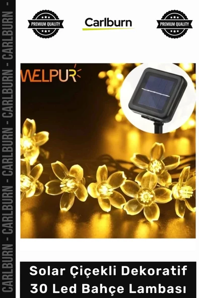#Solar Günışığı Dış Mekan Peyzaj Aydınlatma Panel Solar Çiçekli Dekoratif 30 Led Bahçe Lambası ürün görseli 1