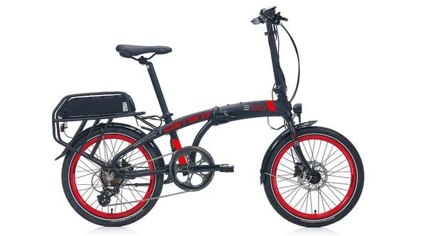 Carraro E-Line Ego 2.1 Elektrikli Bisiklet 250W 20 Jant 8 Vites Katlanır Mat Siyah-Kırmızı-Gri ürün görseli 1