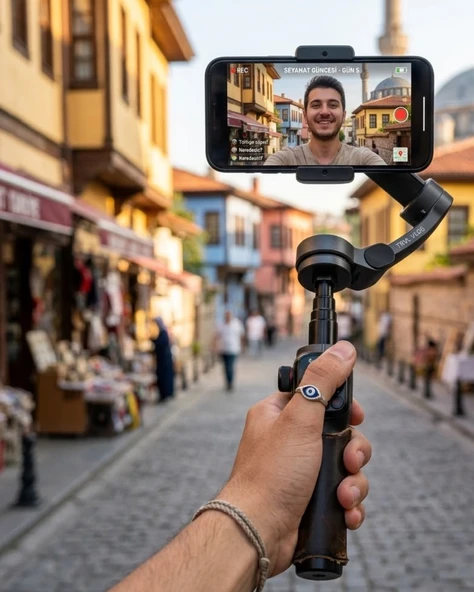 Telefon Gimbal Stabilizer Video Sabitleyici Vlog Çekim Atı ürün görseli 1