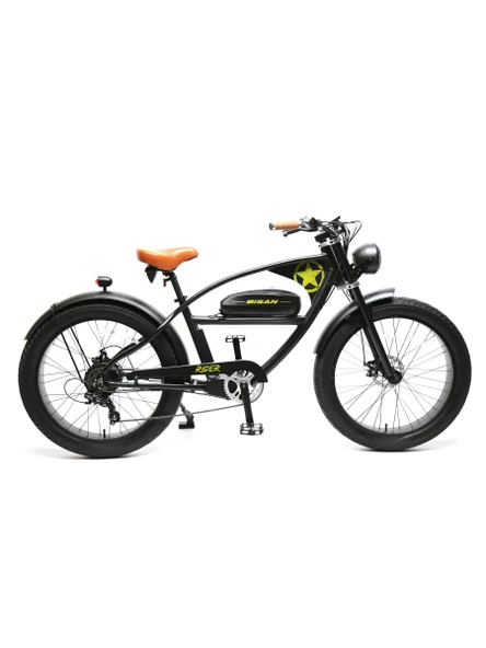 Bisan Rider MD Fren 7 Vites 26 Jant Elektrikli Şehir Bisikleti Siyah Yeşil 46 Kadro ürün görseli 1