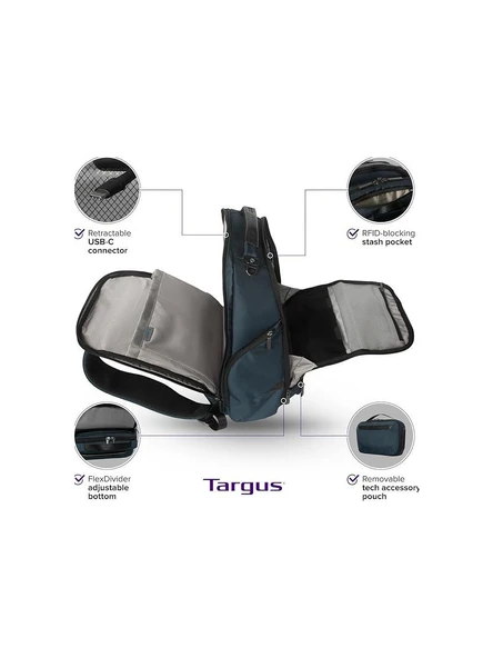 Targus HeritageLuxe 15-16" BackPack - Blue - TARTBB65602GL - Resim 5