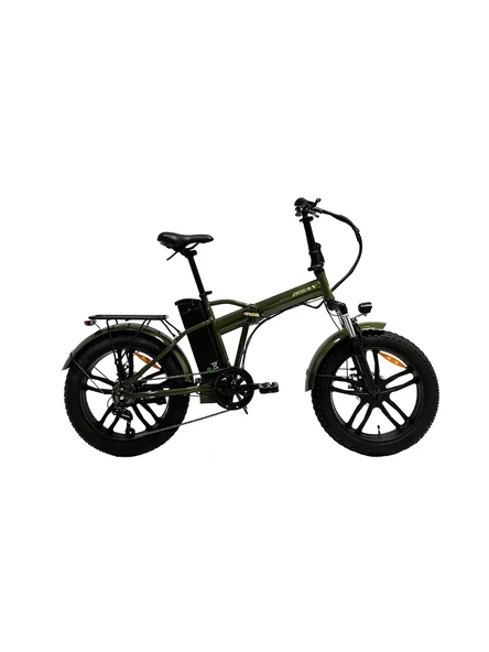 Bisan E-Folding F4 20 Jant 7 Vites Haki Sarı Elektrikli Katlanır Bisiklet ürün görseli 1