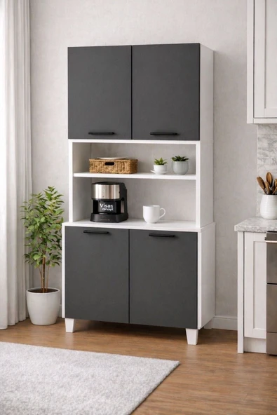 LALE 207 CM ÇOK AMAÇLI DOLAP ANTRASİT ürün görseli 1