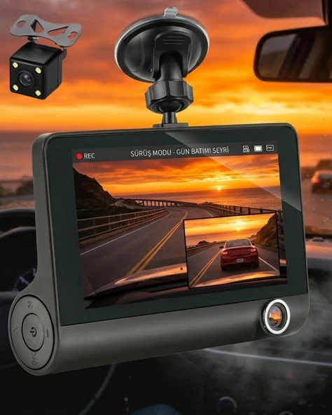Çift Lens Araç Güvenlik Kamerası G Sensörlü Full Hd ürün görseli 1
