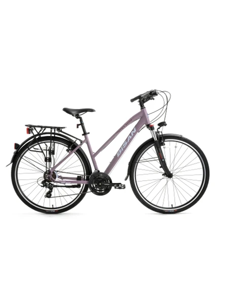 Bisan TRX 8200 City 700C Jant V-Fren Mor Beyaz Şehir Bisikleti 45 Kadro ürün görseli 1