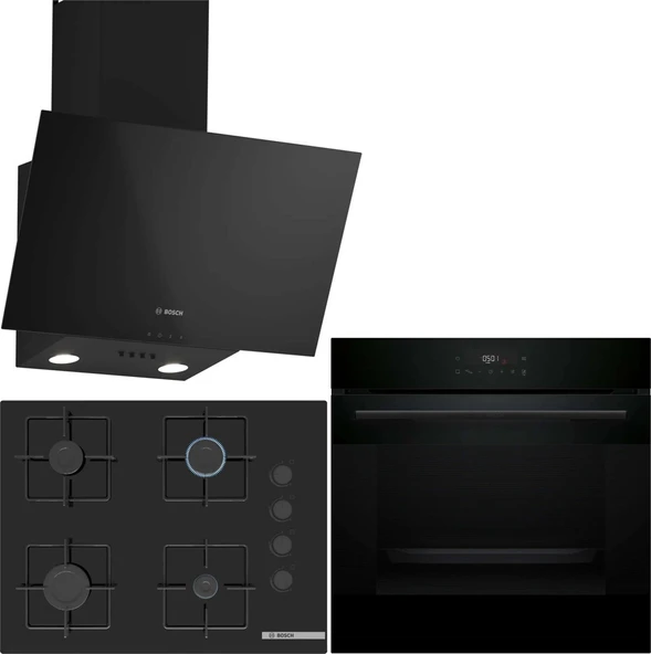 Bosch Siyah Ankastre Set HJG852YB0T-POP7C6P30O-DWK63PJ60T ürün görseli 1