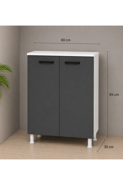 GONCA 85 CM ÇOK AMAÇLI DOLAP ANTRASİT ürün görseli 1