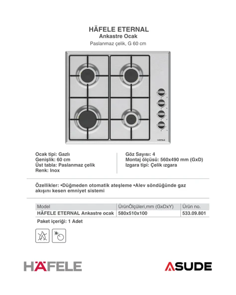 Hafele Eternal Ankastre Set - Resim 5