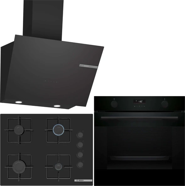 Bosch Siyah Ankastre Set HUA736EA0T-POP7C6P30O-DWK66PJ60T ürün görseli 1