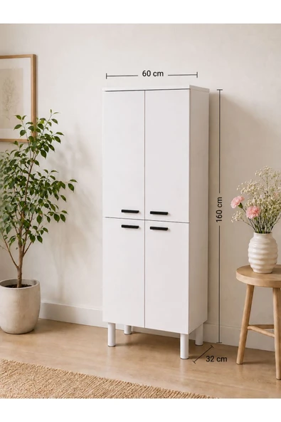 PARLA 160 CM ÇOK AMAÇLI DOLAP BEYAZ - Resim 4