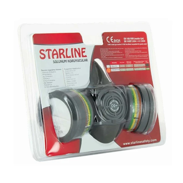 STARLINE Gaz Maskesi Seti V-800 Yarım Yüz Maske Ve V-7800 ABEK1P2R Filtre ürün görseli 1