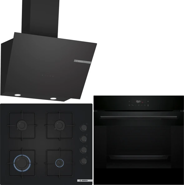 Bosch Siyah Ankastre Set HJG852YB0T-POP6C6P30O-DWK66PJ60T ürün görseli 1