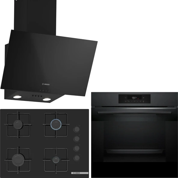 Bosch Siyah Ankastre Set HJG852YT0T-POP7C6P30O-DWK63PJ60T ürün görseli 1