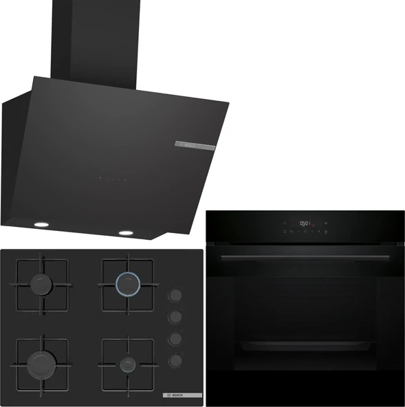 Bosch Siyah Ankastre Set HJG852YB0T-POP7C6P30O-DWK66PJ60T ürün görseli 1