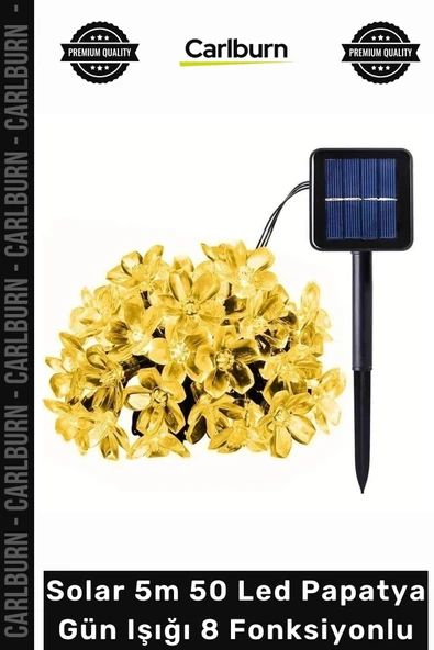 #Solar Bahçe Aydınlatma Dekoratif Dış Mekan Solar 5m 50 Led Papatya Gün Işığı 8 Fonksiyonlu ürün görseli 1