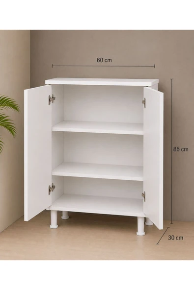 GONCA 85 CM ÇOK AMAÇLI DOLAP BEYAZ - Resim 3