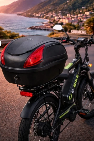 Motorsiklet Elektrikli Bisiklet Port Bagaj Kilitli Siyah FATBİKE e-Bike Çanta 19litre TÜM APARATLAR DAHİL ürün görseli 1