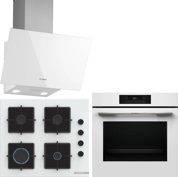 Bosch Beyaz Ankastre Set HJG852YW0T-POP6C2P31O-DWK63PJ20T ürün görseli 1