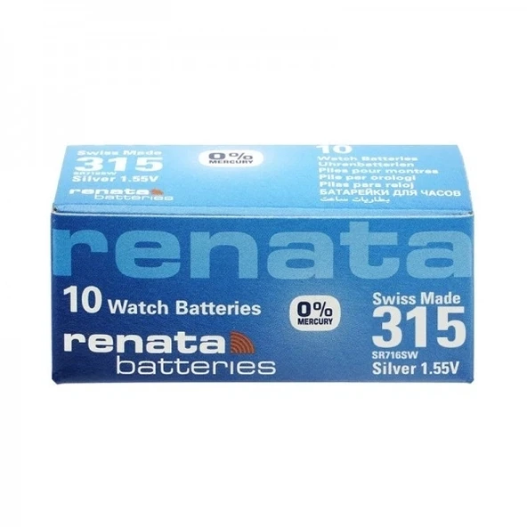 Renata 315 Sr716sw 1.55v Alkalin Saat Pili 10 Adet ürün görseli 1
