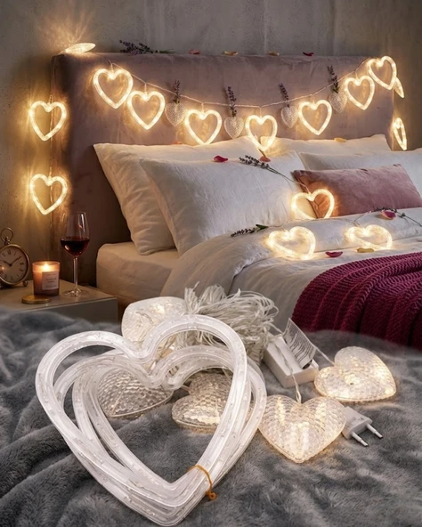 Kalp Şeklinde Led Neon Işık Dekoratif Romantik Oda Ve Duvar Lambası ürün görseli 1