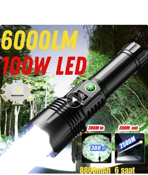 Gold Orion OR-508-TG Şarjlı El Feneri TG Dijital LED Şarj Göstergeli 2000 Lümen 8800 mAh ürün görseli 1