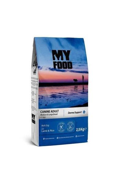 My Food Kuzulu&Pirinçli Yetişkin Orta/Büyük Irk Köpek Maması Derma Support 2,5 Kg ürün görseli 1