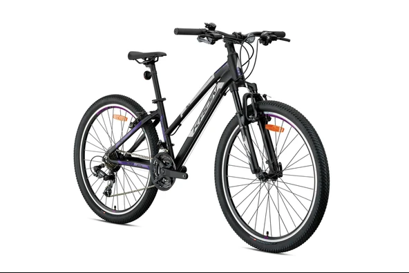 KRON XC 75 - 24 MTB Lady - 13' - 21 Vites -V.Brake - Mat Siyah/Mor-Gri-Mavi ürün görseli 1