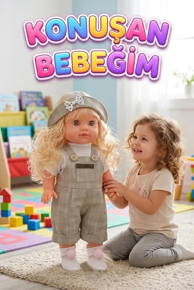 Lucia Girl Konuşan 35 cm - Etkileşimli Kolları Bacakları ve Kafası Et Kutulu Oyuncak Bebek ürün görseli 1