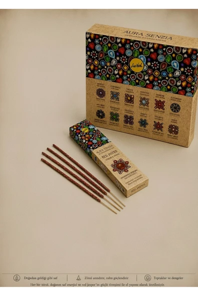 sree vani Aura Senzia Red Jasper Vetiver & Myrrh Tütsü VE RED JASPER DOĞAL TASI ürün görseli 1