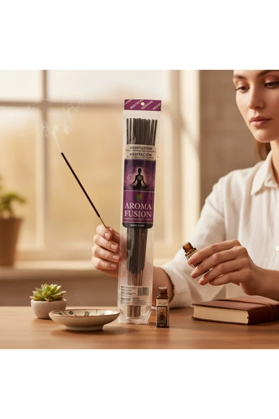 Darshan MEDITACION AROMALI 50 CM 10 ADET TÜTSÜ VE 1 ADET ESANS ( MEDITACION) ürün görseli 1
