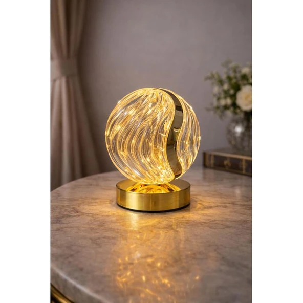 Kristal Küre RGB 16 Renk Led Lamba Dokunmatik USB Şarjlı Şık Gece Lambası Masa Lambası PR-0369 ürün görseli 1