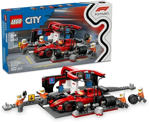 LEGO City  60443 Ferrari Arabalı F1 Pit Stop ve Pit Ekibi ürün görseli 1
