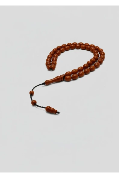BBCN 33 Lük Oval Kesim Kahve Ağacı Tesbih Yumusak Çekim ürün görseli 1