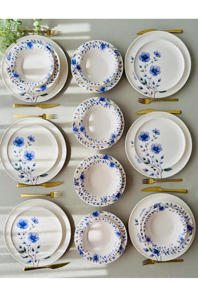 Hooly Home Mor Menekşe Model 6 Kişilik 24 Parça Yemek Takımı Mor ürün görseli 1