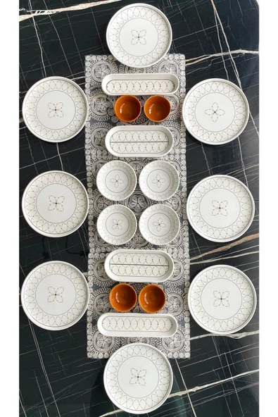 Hooly Home Gold Ellipse 8 Kişilik 20 Parça Kahvaltı Takımı Gold ürün görseli 1