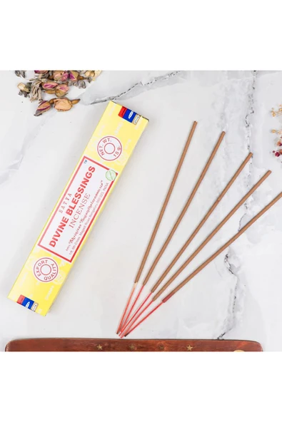 SATYA TÜTSÜ Divine Blessing Masala Çubuk Tütsü Bitkisel maddeler kullanılarak üretildiği için doğal yapıdadır. ürün görseli 1