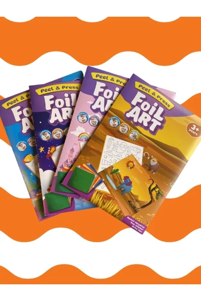 Cavint Store Foil Art Peel & Press Temalı Folyo Çocuklar İçin Renkli Oyun Seti 4 AYRI OYUN PAKETI ürün görseli 1
