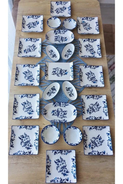 Hooly Home Jasmine Pattern 12 Kişilik 23 Parça Kahvaltı Takımı Mavi ürün görseli 1