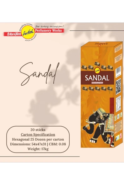 sree vani Hexagon çubuk tütsü sandal VE 1 ADET AHSAP TÜTSÜLÜK ürün görseli 1