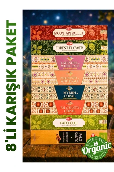 Hem Masala Organik Karbonsuz 8 Paket Karma Tütsü ürün görseli 1
