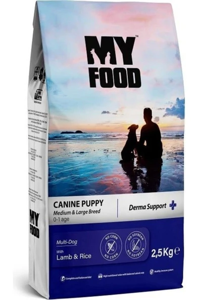 My Food Kuzulu&Pirinçli Yavru Orta/Büyük Irk Köpek Maması Derma Support 2,5 Kg ürün görseli 1