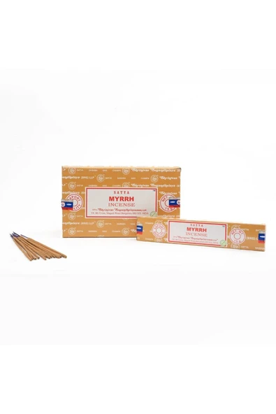 SATYA TÜTSÜ Myrrh Masala Çubuk Tütsü Bitkisel yapıdadır, vegan bir ürün çeşididir. ürün görseli 1