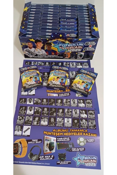 Toys Futbolun Yıldızları 2025 Albümü Tamamla Muhteşem Hediyeleri Kazan Güncel Transferler 48 Mini Kutu ürün görseli 1