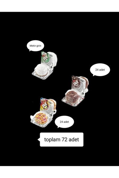 Eti puf hindistan 24 ad. Kakao 24 ad. Renkli 24 ad. Toplam 72 adet eti puf karisik ürün görseli 1