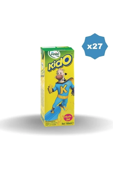 Pınar Kido Süt Muzlu 180 ml X 27 Adet ürün görseli 1