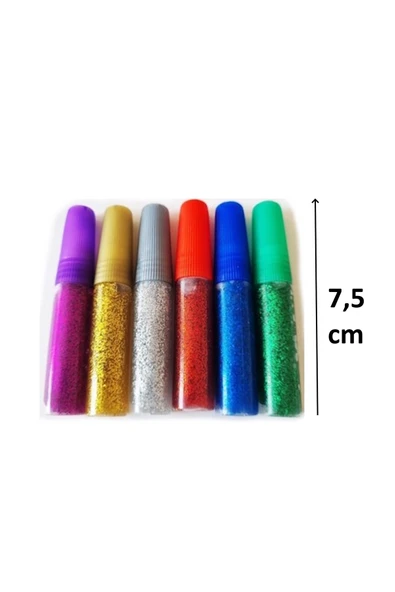 MyClean simli yapıştırıcı dekoratif şık canlı renkler my fine glitter glue 6 adet ürün görseli 1